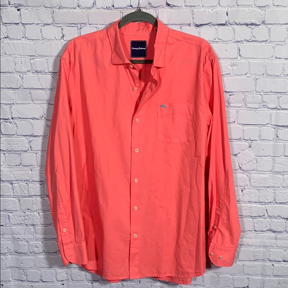 Tommy Bahama Mens Long Sleeve Button Down Silk Blend Size L Summer Vacation